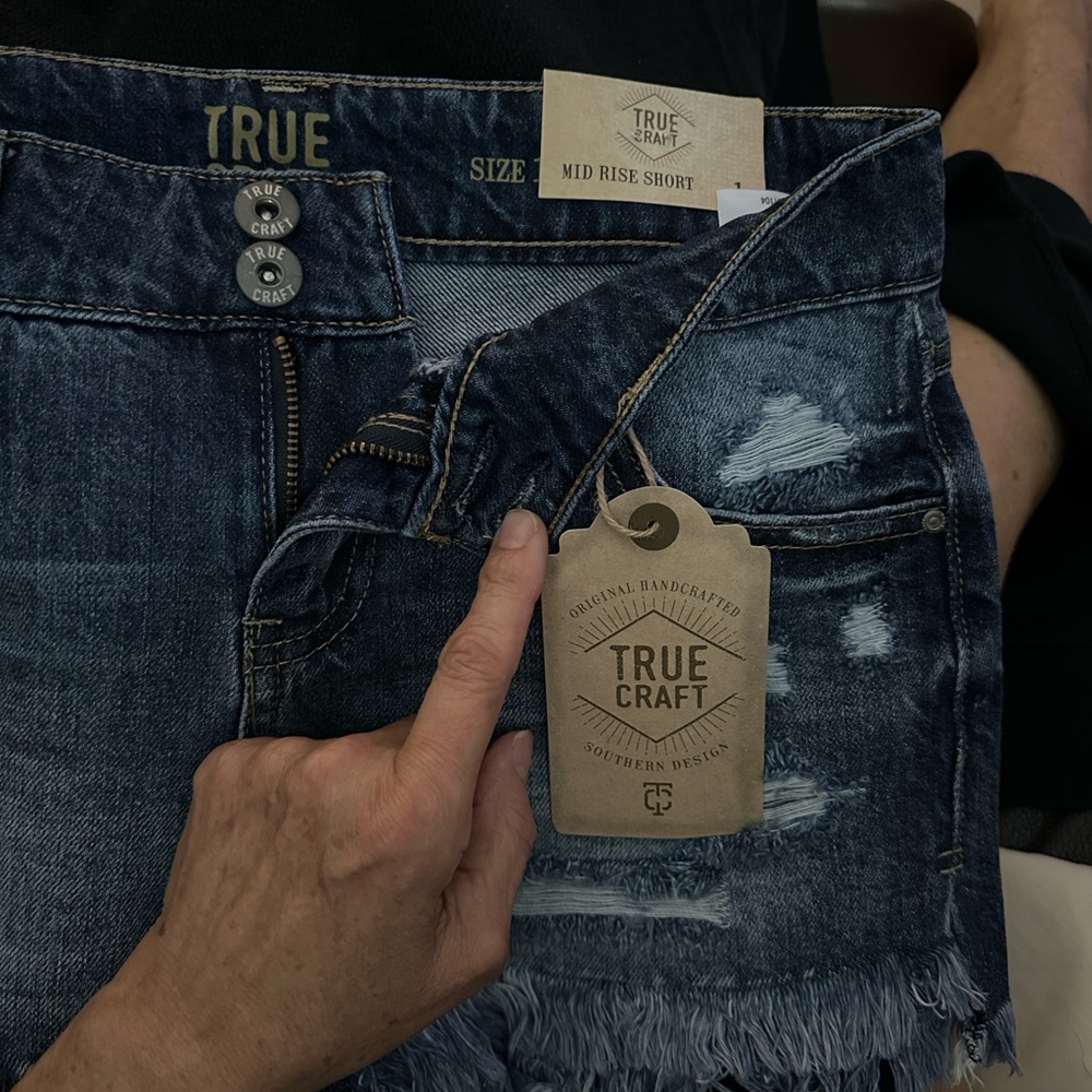 True Craft Distressed Denim Skirt